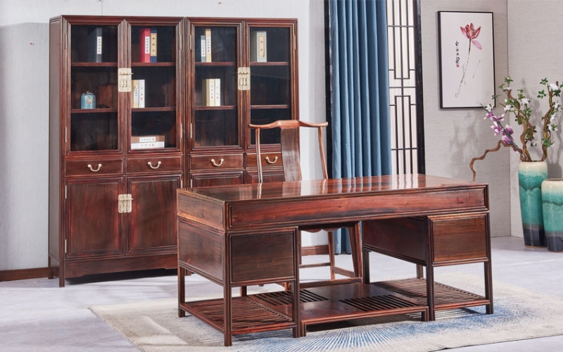 明式書(shū)柜素面寫(xiě)字臺(tái)